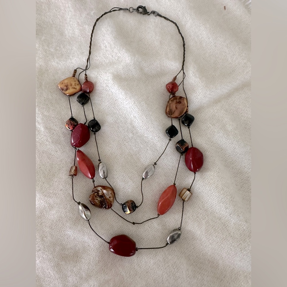 Multistrand beaded necklace